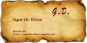 Gyurik Dina névjegykártya
